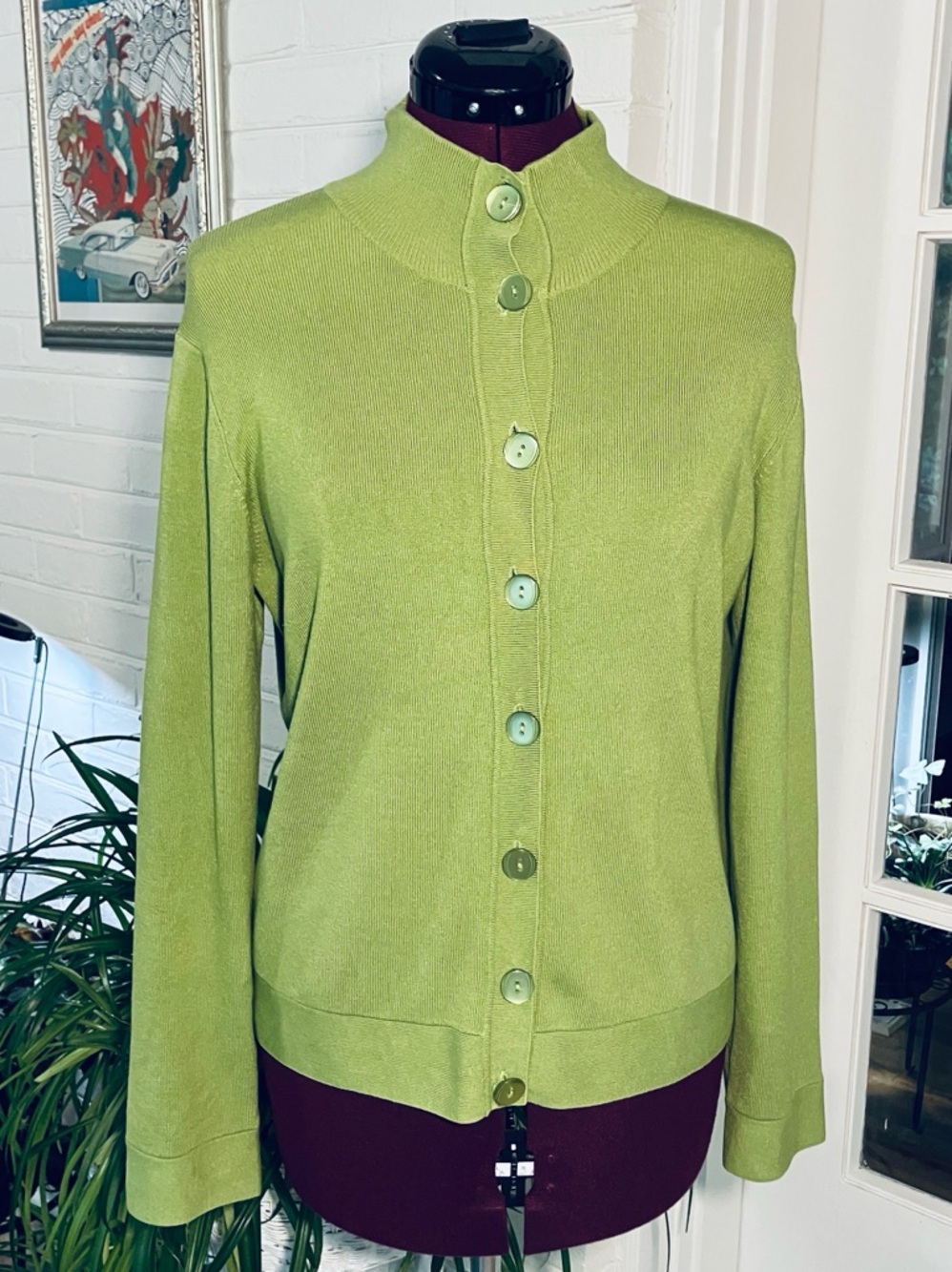 Grace Elements Silk Blend Cardigan, Size Large